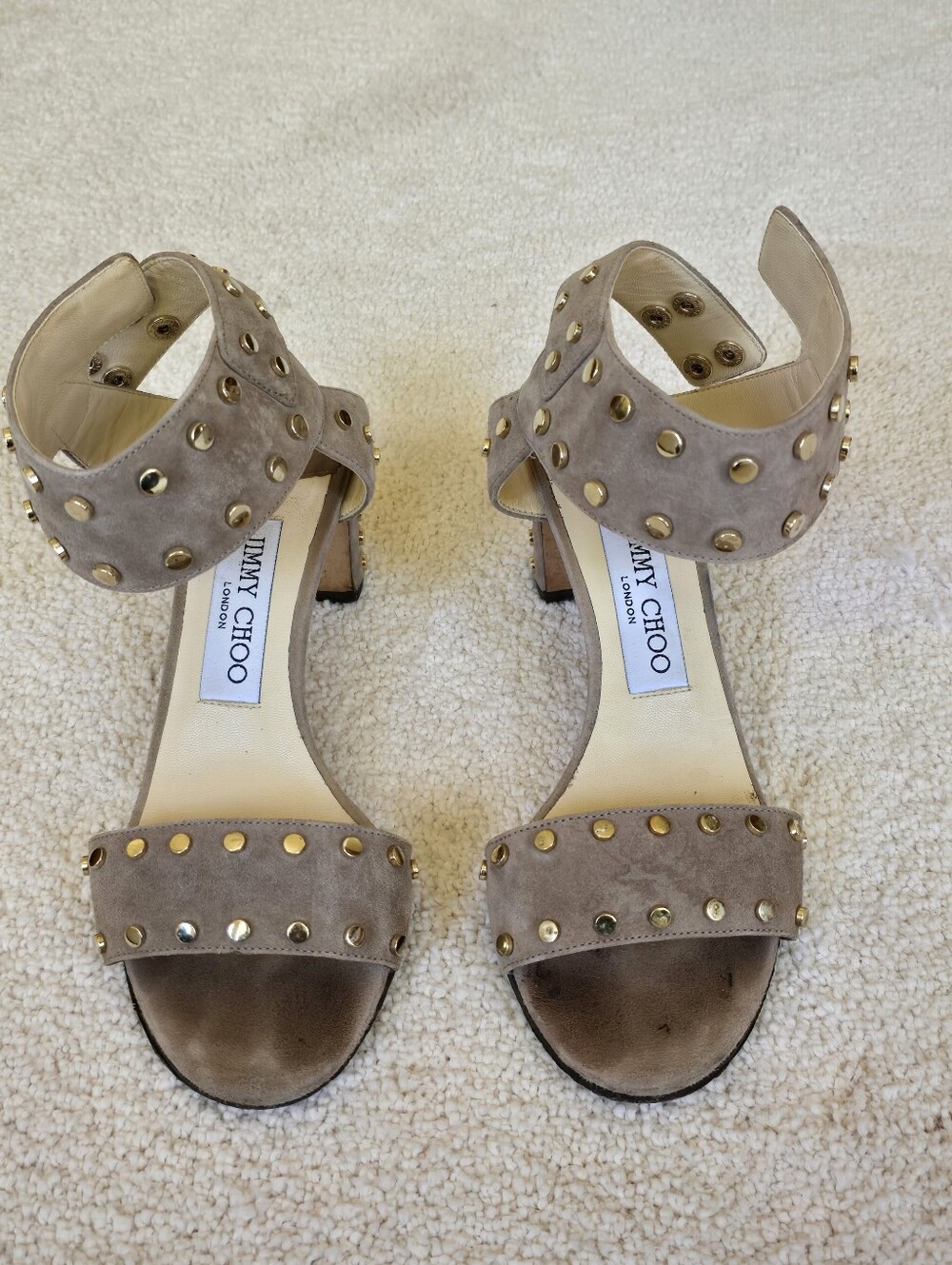 Jimmy Choo Tan Studded Sandal 34.5  ❤